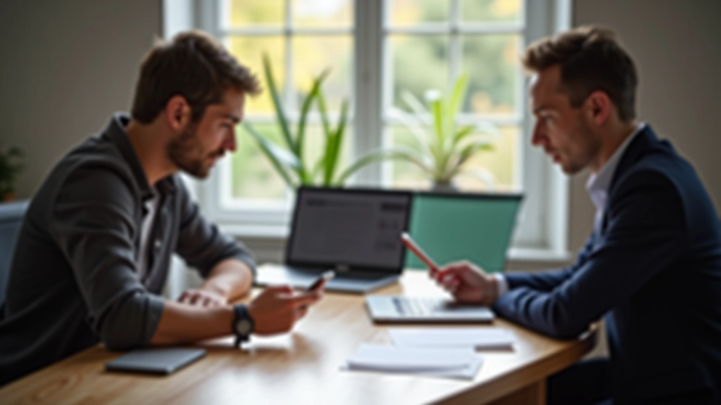 Usability testing session with participant using app while observer takes notes at table